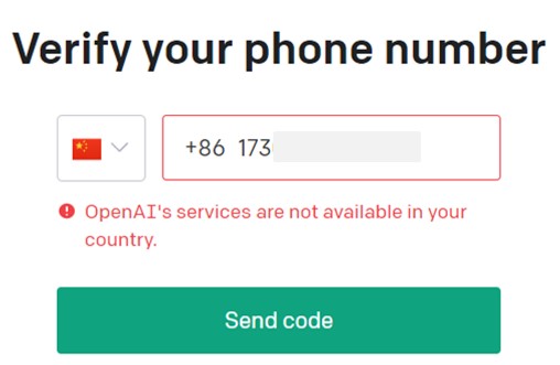 中国の電話番号ではChatGPTに登録できない