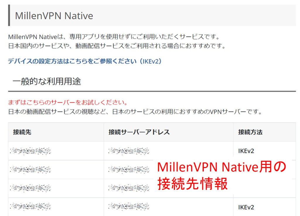MIllenVPN Native使い方