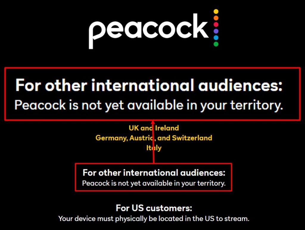 PeacockTVは日本から見れない