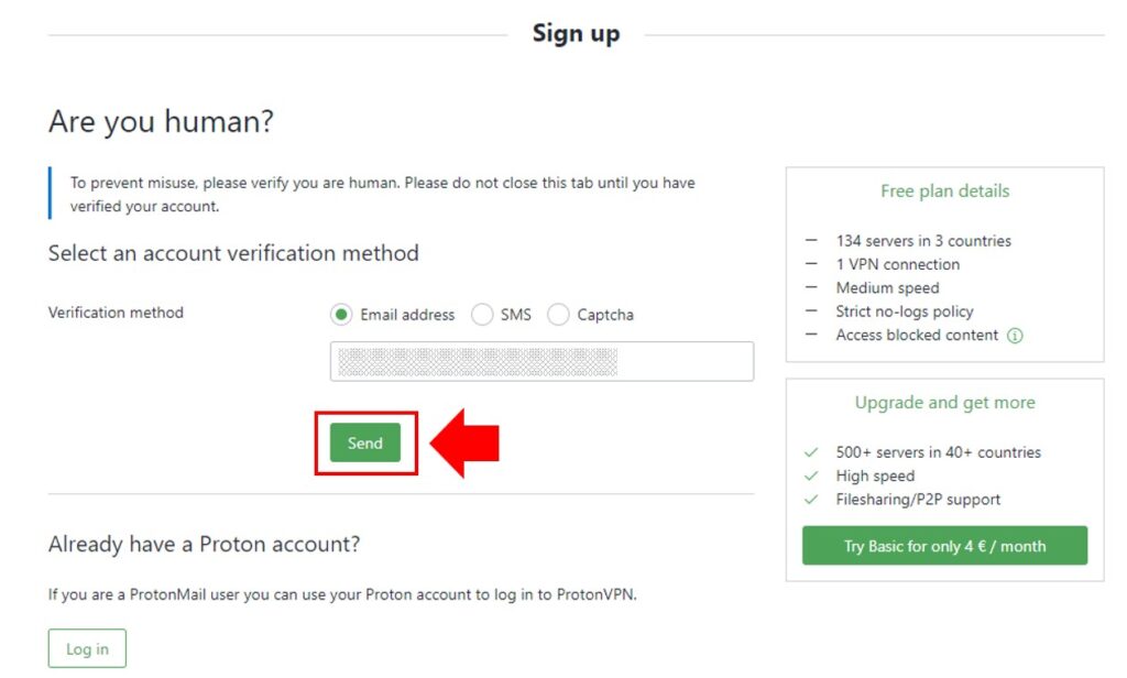 ProtonVPNの登録方法