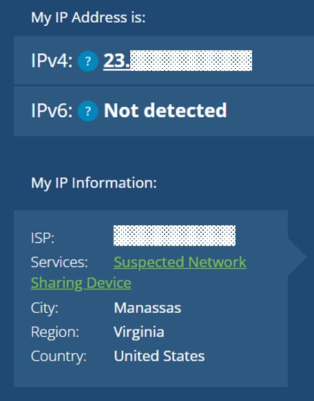 IP Address in the US(バージニア)