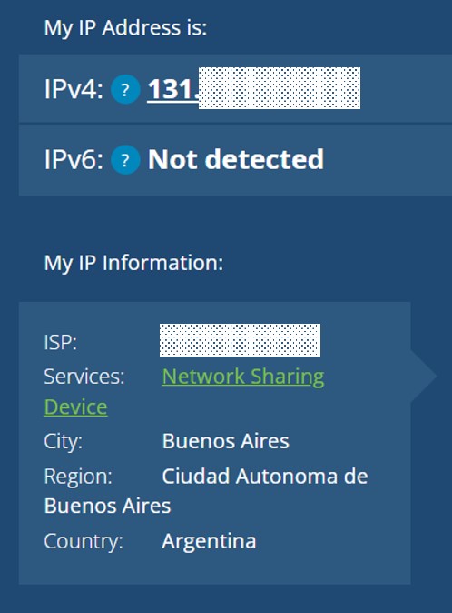 IP address in Argentina