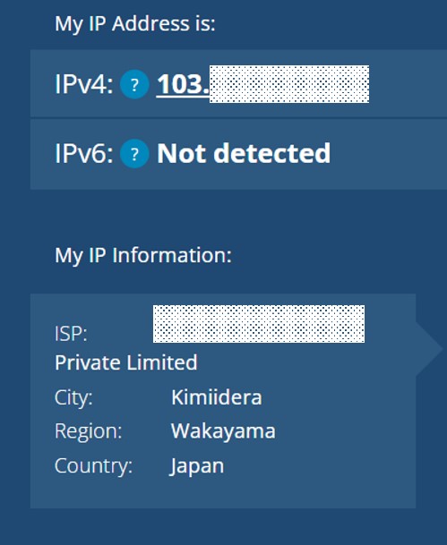 IP address in Japan