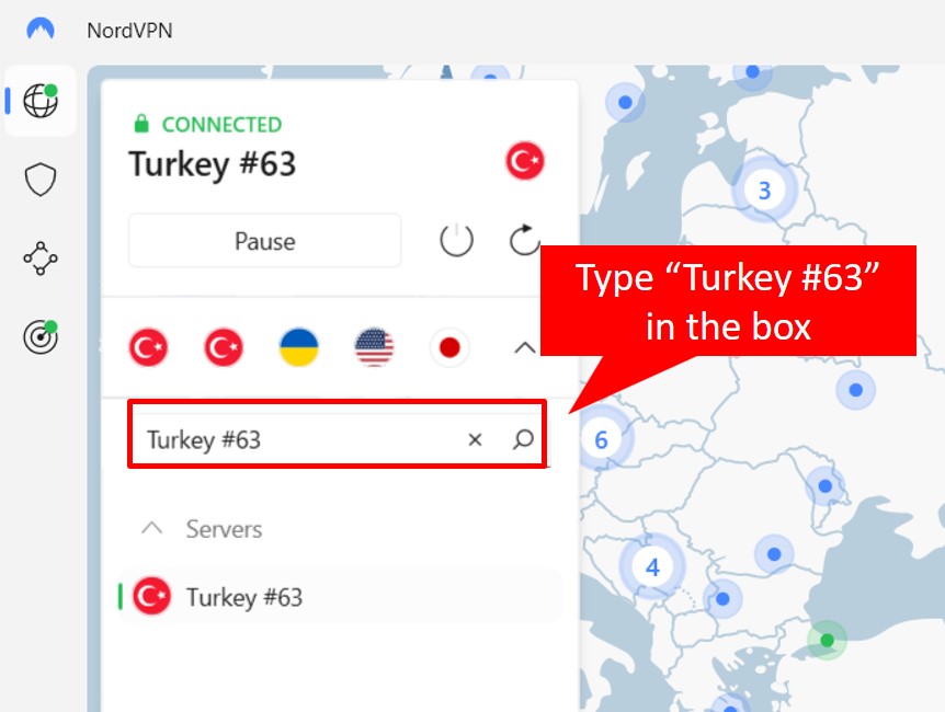 nordVPN access via turkey