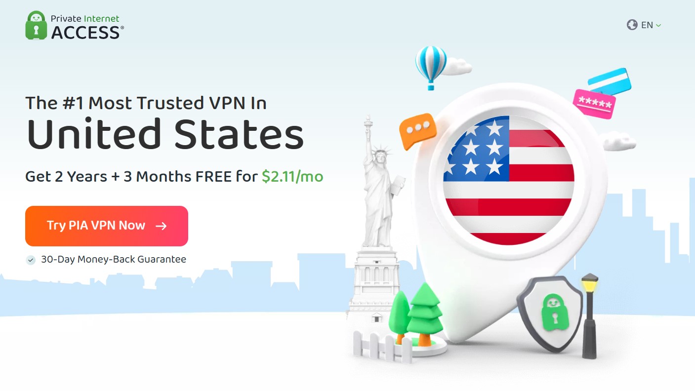 top page of private-internet-access