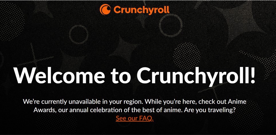 Can't watch Crunchyroll from outside of the US