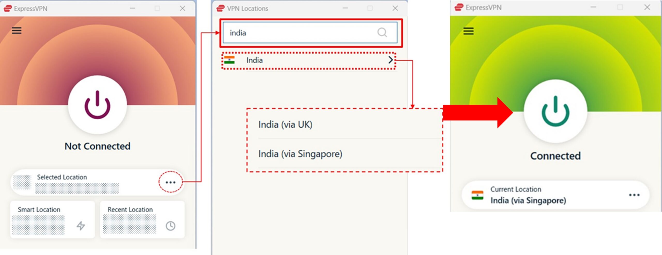 ExpressVPN Connection to India