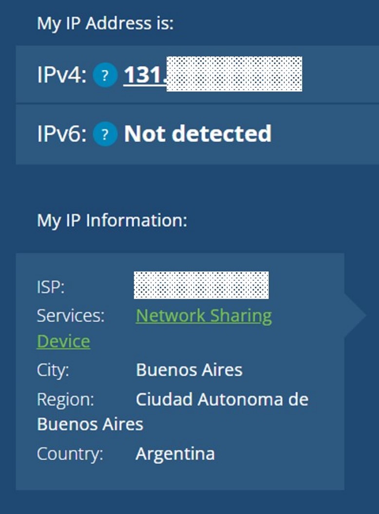 IP Address in Argentina
