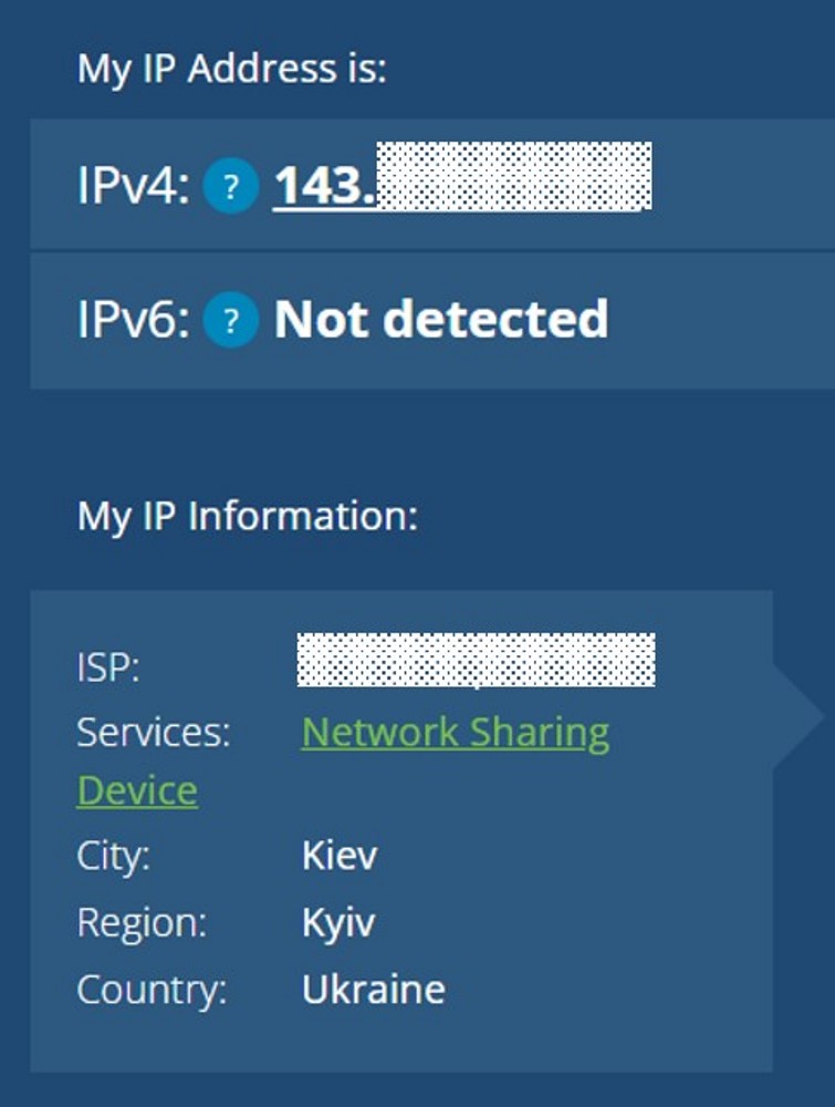 IP Address in Ukraine