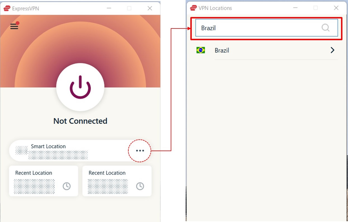 ExpressVPN Connection to Brazil