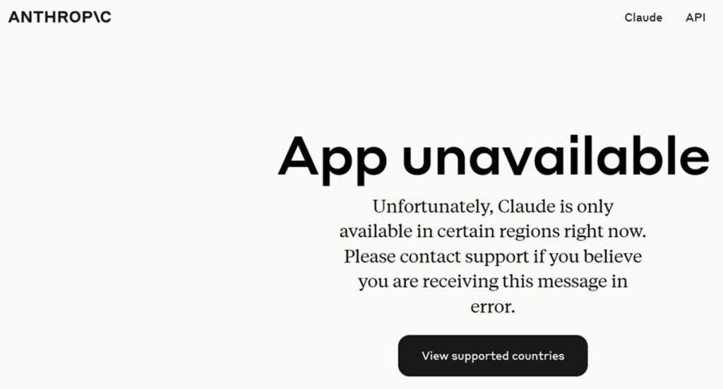 Claude3 is not available in China
