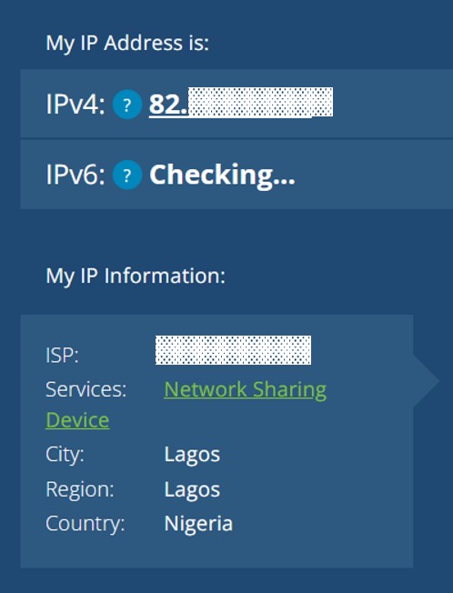 IP address in Nigeria