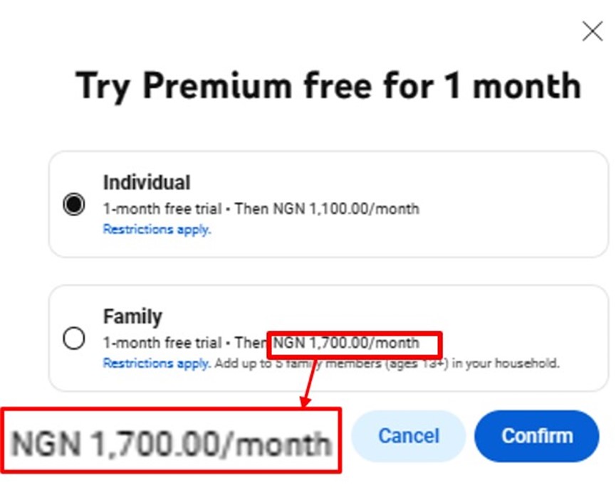 YouTube Premium Price in Nigeria